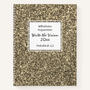 Christian WRITE THE VISION Customizable BEIGE Notebook