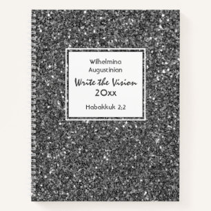 Christian WRITE THE VISION Customizable GRAY Notebook