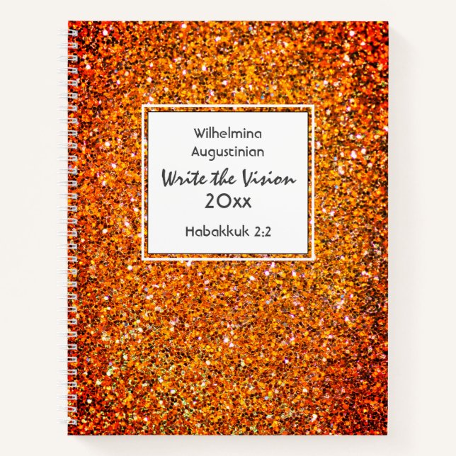 Christian WRITE THE VISION Customizable RED Notebook (Front)