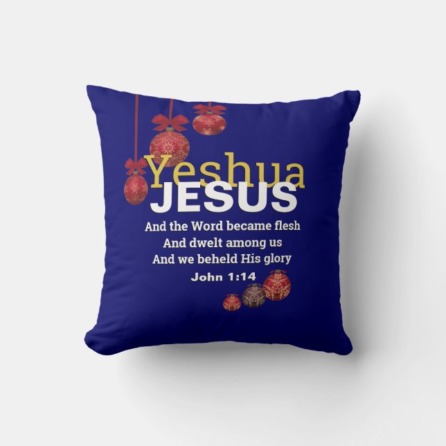 Christian YESHUA JESUS Christmas Throw Pillow (Front)