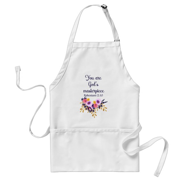 Christian You Are God's Masterpiece Bible Verse Standard Apron (Front)