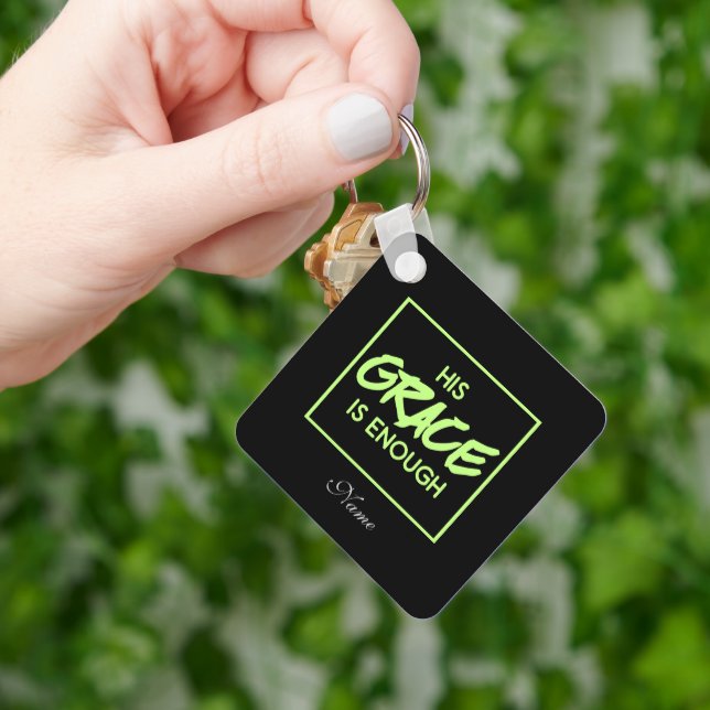 Christianity bible his grace is enough  keychain (Hand)