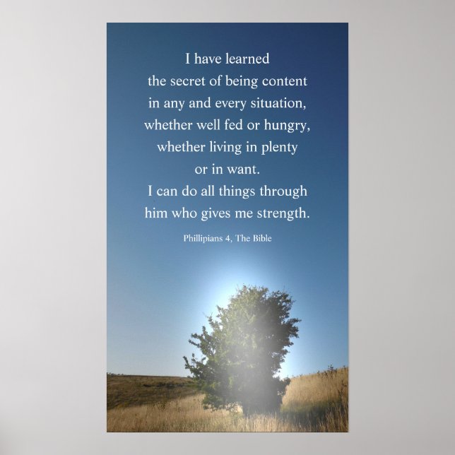 Christianity Bible quote, I can do all things, Poster (Front)