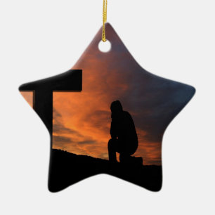 Christianity Faith Cross Jesus Peace Love Destiny Ceramic Ornament