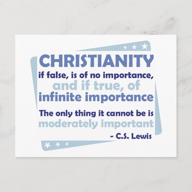 Christianity - Of Infinite Importance Postcard (Front)