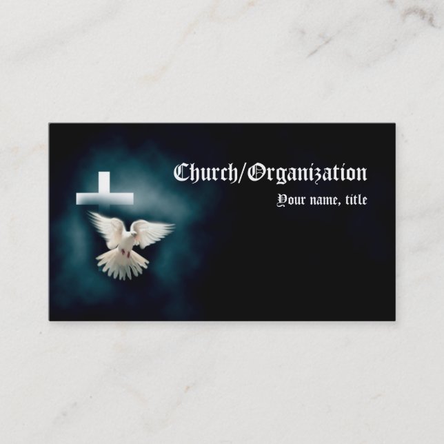 Christianity-Religious Dove & Cross Business Card (Front)