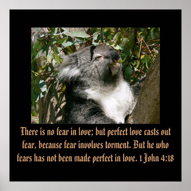 Christianity Scripture 1 John 4:18 Poster (Front)