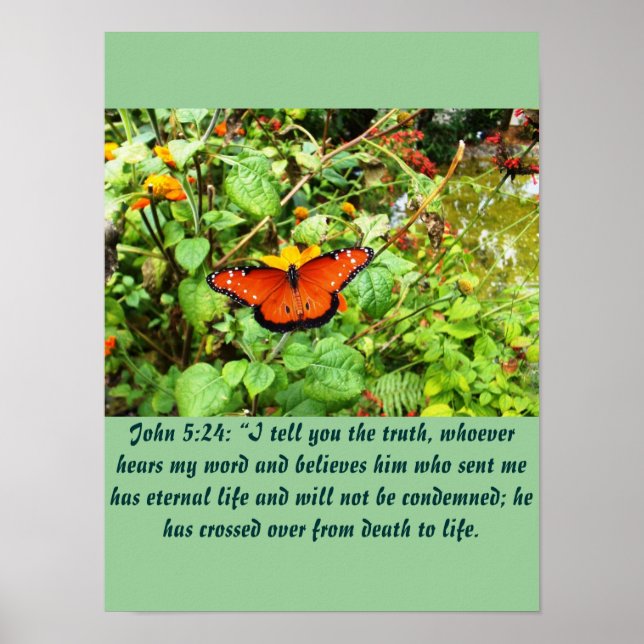 Christianity Scripture John 5:24 Poster (Front)