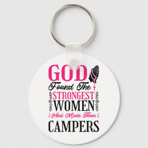 Christianity Women Campers For Camping And Camp Lo Keychain