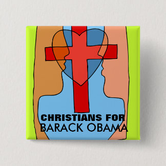 CHRISTIANS FOR BARACK OBAMA 2 INCH SQUARE BUTTON