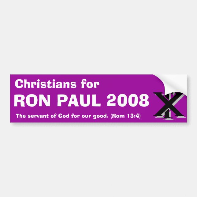 Christians for Ron Paul Bumper Sticker (Front)