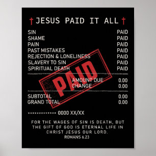 Christians Jesus Paid It All Funny Jesus Saying Poster