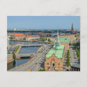 Christiansborg Palace Tower View of Stock Exchange Postcard