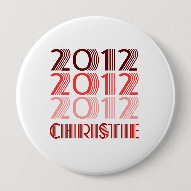 CHRISTIE 2012 VINTAGE 4 INCH ROUND BUTTON (Front)