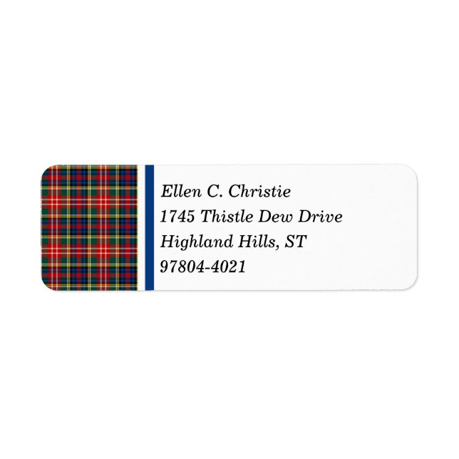 Christie Clan Tartan écossais de couleur vive (Devant)