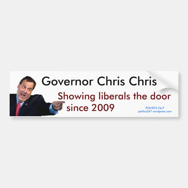 Christie Showing Liberals the Door Bumper Sticker (Front)