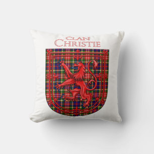 Christie Tartan Scottish Plaid Lion Rampant Throw Pillow