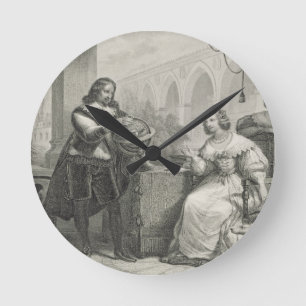 Christina (1626-89) Queen of Sweden, from a series Round Clock