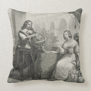 Christina (1626-89) Queen of Sweden, from a series Throw Pillow