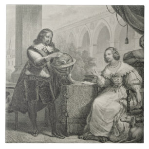 Christina (1626-89) Queen of Sweden, from a series Tile