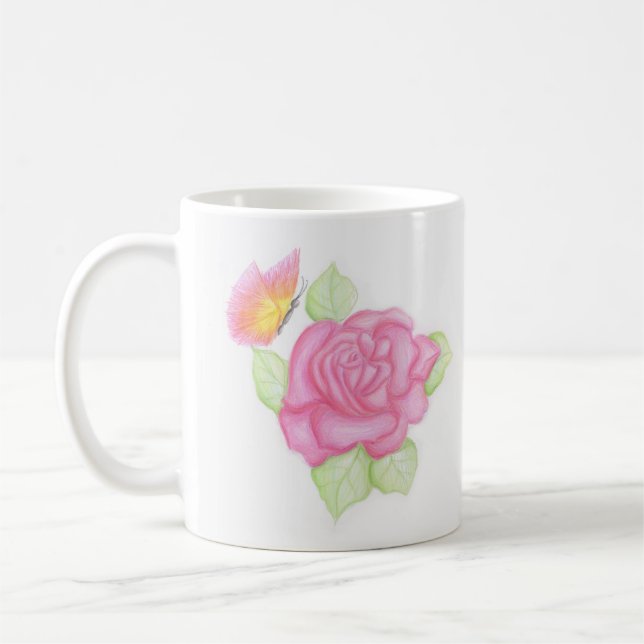 Christina butterfly rose mug (Left)