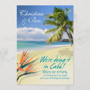 Christina EMERALD WATERS Cabo reception (linen) Invitation