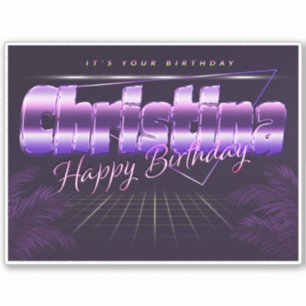 Christina Name Vorname retro Sticker Geburtstag