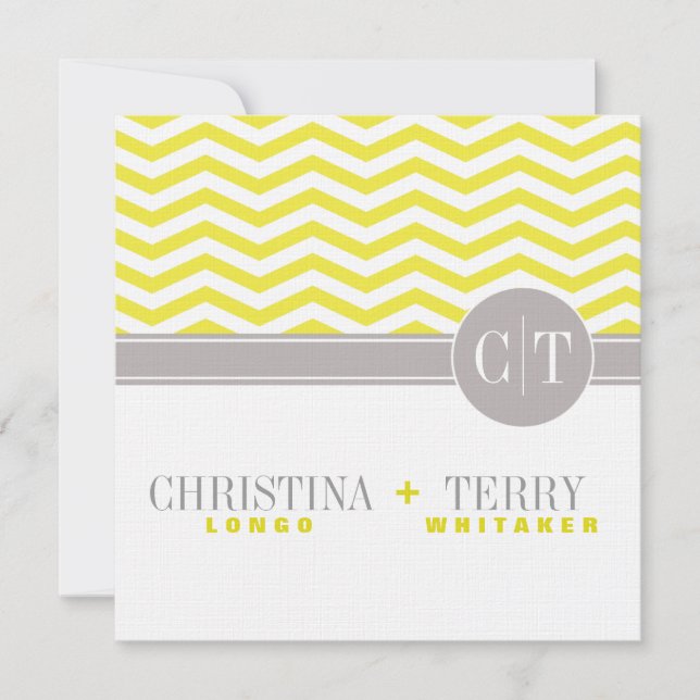 Christina's Chic Chevron Faire-Part de Mariage | j (Devant)