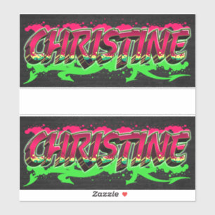 Christine First Name Graffiti Sticker