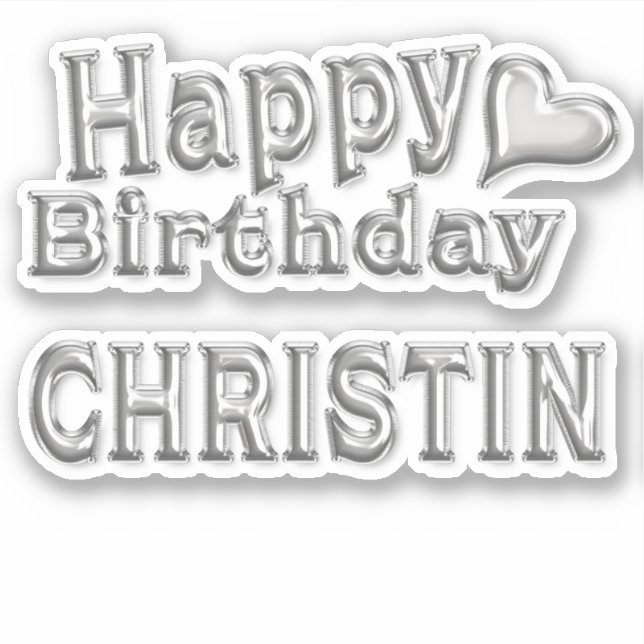 Christine Happy Birthday Autocollants (Devant)