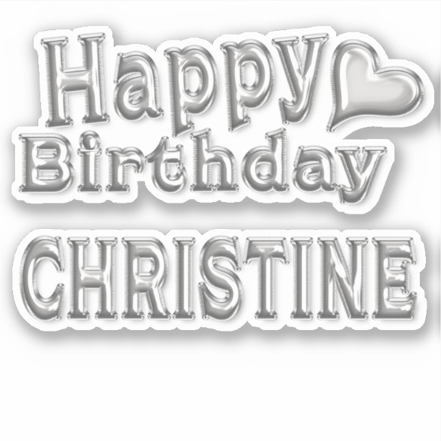 Christine Happy Birthday Autocollants (Devant)