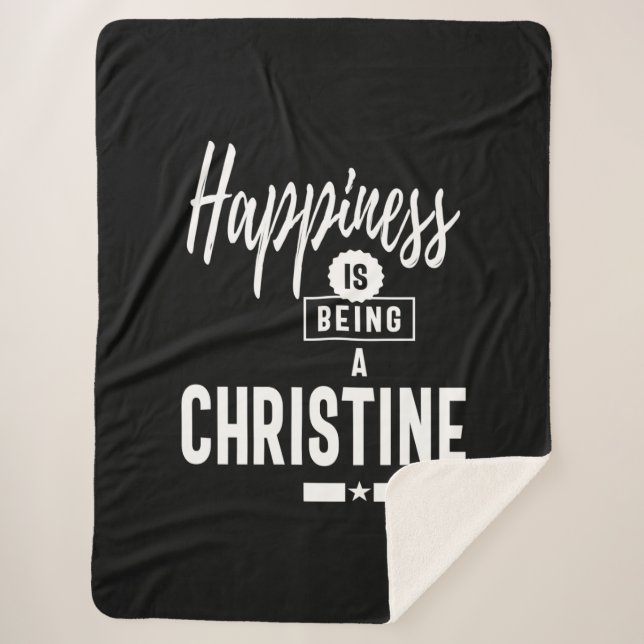 Christine Personalized Name Birthday Gift Sherpa Blanket (Front)