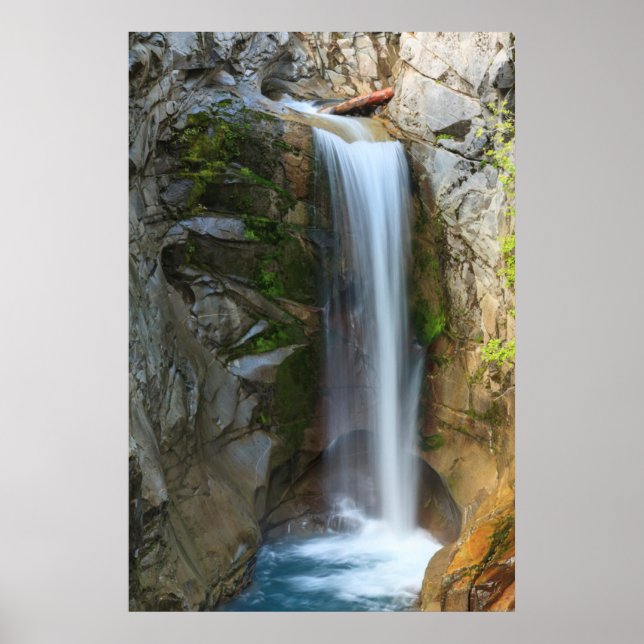 Christine Waterfall, Fall Colours, Mt. Rainier Poster (Front)