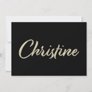 Christine white gold Handwriting Karte Card
