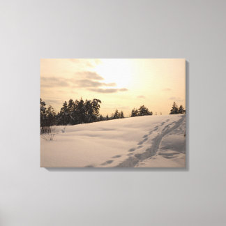 Christman Afternoon Snowy Scene Canvas Print