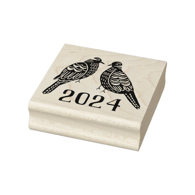 Christmas 12 days of Christmas Two turtle Doves Rubber Stamp (Stamp)