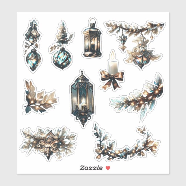 Christmas_14 Custom-Cut Vinyl Sticker (Sheet)