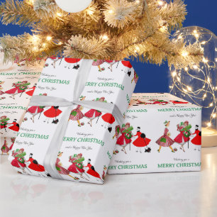 Christmas 1950 Vintage Ladies Wrapping Paper