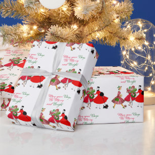 Christmas 1950 Vintage Ladies    Wrapping Paper