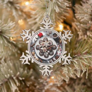 Christmas 1 - 001 snowflake pewter christmas ornament