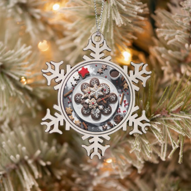 Christmas 1 - 001 snowflake pewter christmas ornament (Tree)