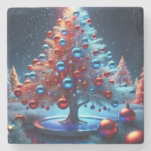 Christmas 1 - 002 stone coaster (Front)