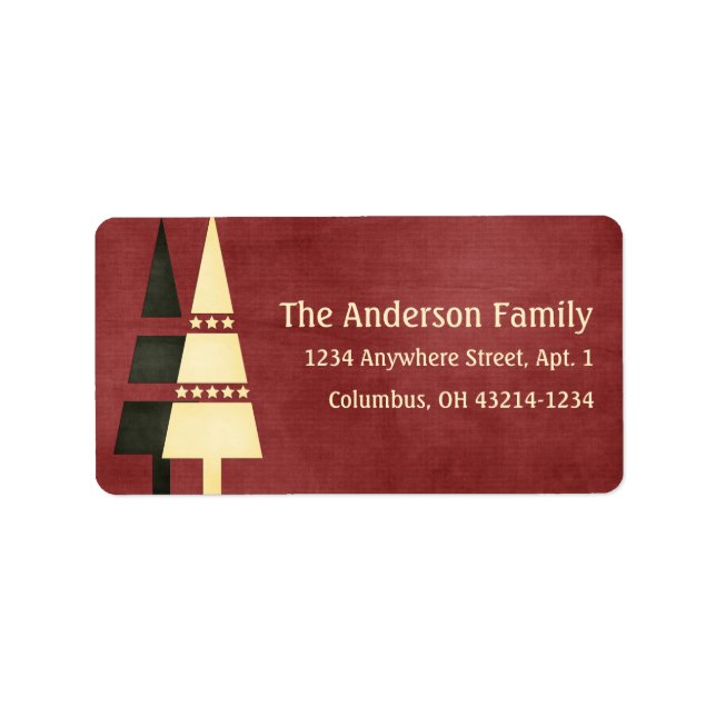 Christmas 1 : Christmas Trees 1b Return Address Label (Front)