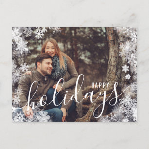 Christmas 1 Photo Holiday Postcard Snowflake Ice