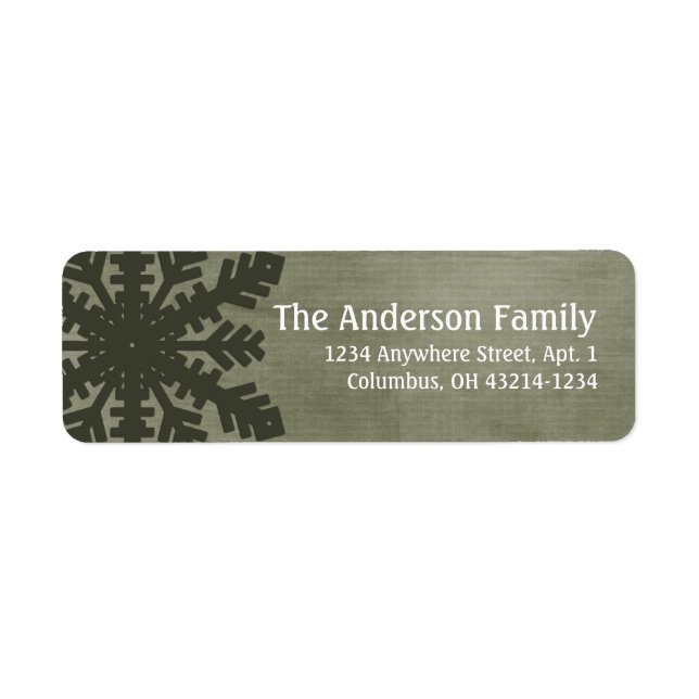 Christmas 1 : Snowflake 1h Return Address Labels (Front)