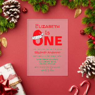 Christmas 1st Birthday Acrylic Invitations