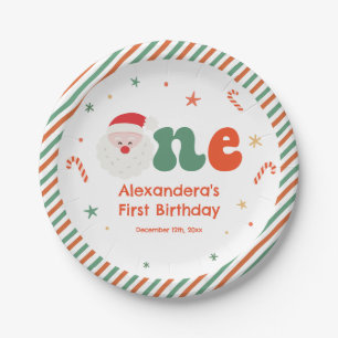 Christmas 1st Birthday Party Paper Plate