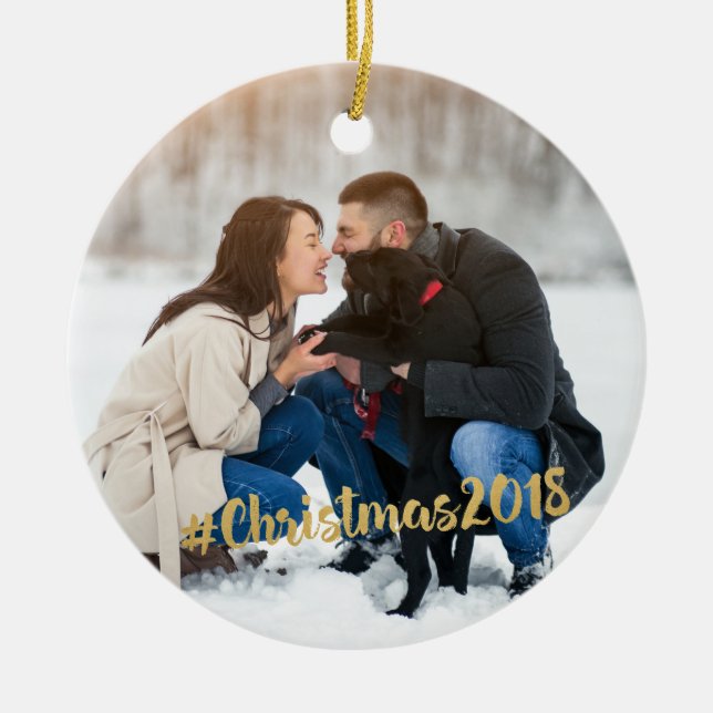 #Christmas 2018 Photo Ornament (Front)