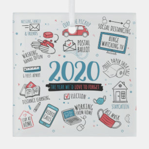 Christmas 2020 Commemorative Pandemic Glass Ornament
