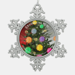 Christmas 2020 covid christmas collectibles tree snowflake pewter christmas ornament